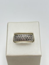 STERLING SILVER 925 WHITE GEMSTONE 8mm BAND SIZE 10.25 RING 6g