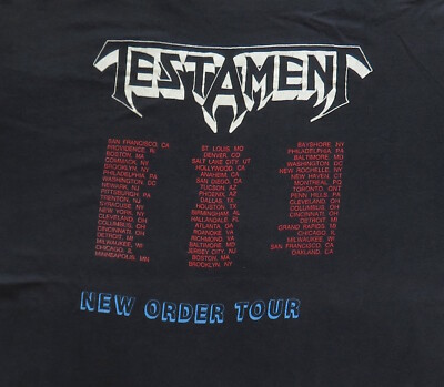 TESTAMENT 1989年ツアーTシャツ Testament Vintage T Shirt 1988 Tour Concert Trial By Fire