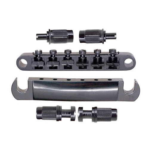 Black Tune-O-Matic Style Guitar Bridge Tailpiece Sets for Les Paul SG ES Replace