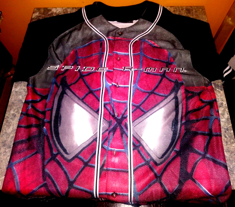 Vintage Spiderman 2 columbia pictures marvel double sided 2003 baseball jersey