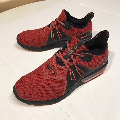 Nike Air Max Sequent 3 Running Shoes Black Total Crimson  display picture 3