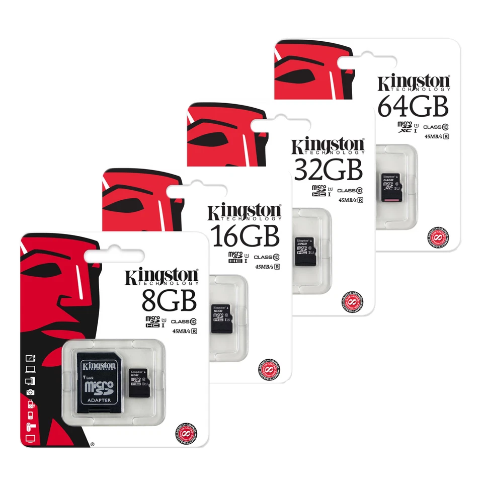 KINGSTON MICRO SD MEMORY CARD 8GB 16GB 32GB 64GB 128GB ADAPTER UK SELLER - Image 4 of 4