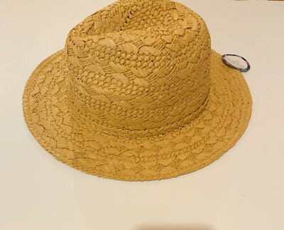 Women Woven Panama  Hat With Trim