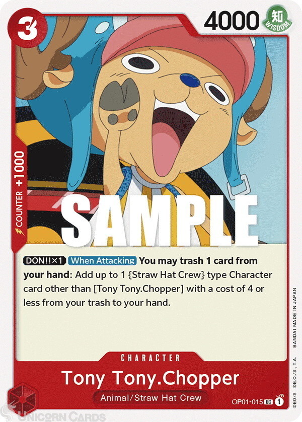 OP01-015 Tony Tony.Chopper Uncommon English One Piece TCG Card