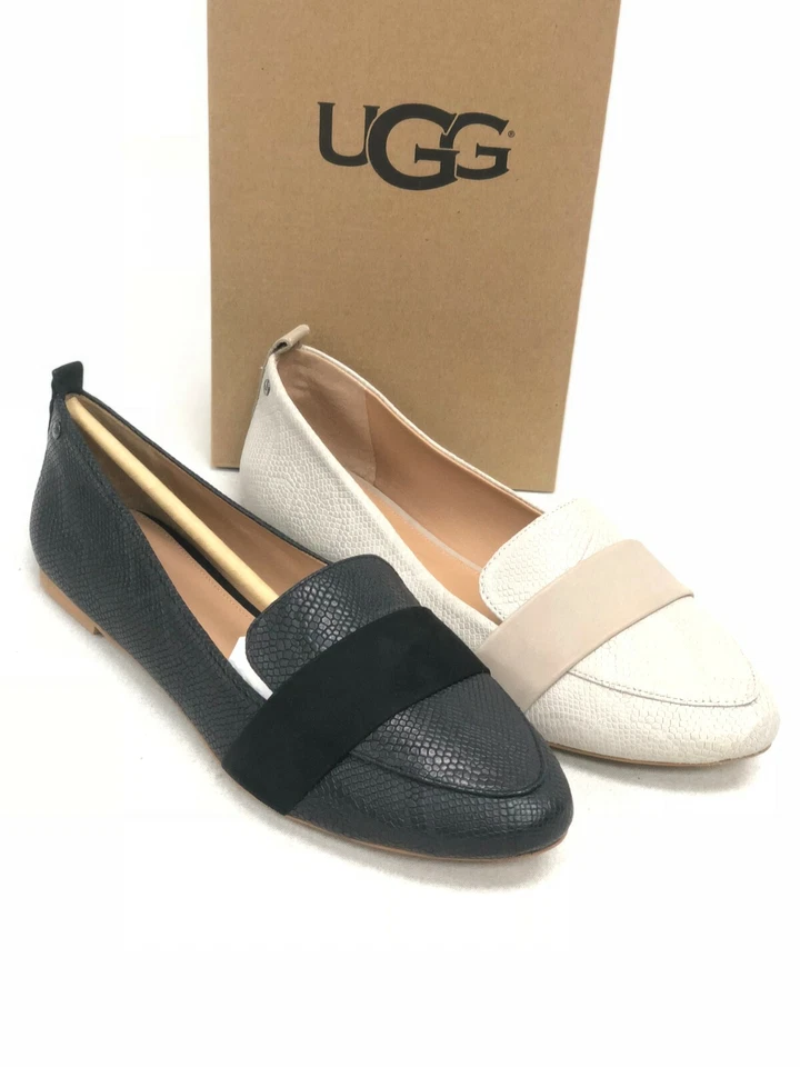 Sapato Ugg Australia Jonette cobra ponta plana couro preto cerâmica 1015058 - Imagem 2 de 4