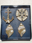 TOMMY BAHAMA FLY BY NIGHT SHELL CHRISTMAS ORNAMENTS SET OF 4 new in box — photo 2