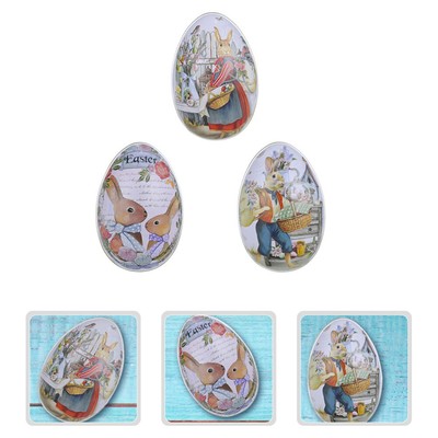 3pcs Candy Boxen Behandeln Container Favor Box Zinn Box Ei Geformt Box