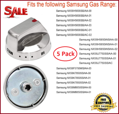 Stainless Dial Knob Replacement Samsung NX58H5600SS Range Oven Gas