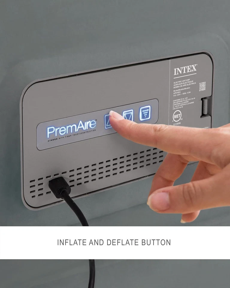 Nuevo Colchón de Aire Inflable Elevado Queen Caja Abierta Intex PremAire II 18" Foto 3 de 4