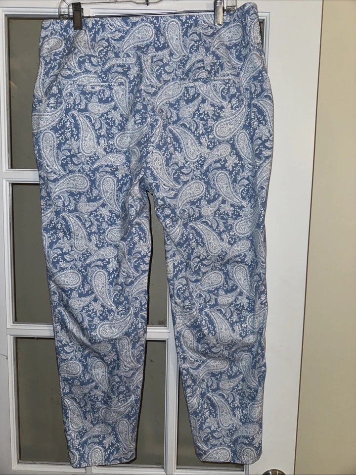 Cato's Est 1946 Pants Womens Sz 16 Blue White Paisley Pull-On CorpCore Stretch - Image 4 of 4
