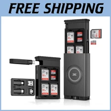 Multi SD Card Reader Case with USB C Cable - Gray