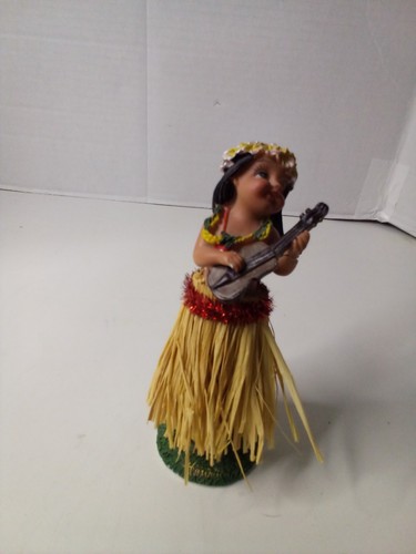 Dashboard Hawiian Hula Dancer Girl Grass Skirt Bobble 6" - Picture 3 of 15