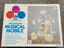 Vintage DOLLY Teddy Beddy Bear Musical Mobile Nursery Baby Decor Original Box