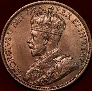 Uncirculated 1913 Canada One Cent Foreign Coin