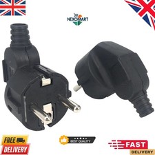 Euro Plug Schuko European Heavy Plug Top Connector 16 Amp Whi & Blk Uk