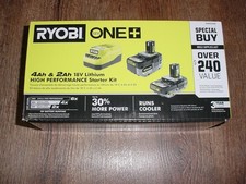 RYOBI ONE 18V Lithium-Ion Kit 2 Batteries 4Ah 2Ah W Charger PSK1212SB New