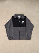 USA Grey Olympics Fleece Zip up Men s Large Early 2000s