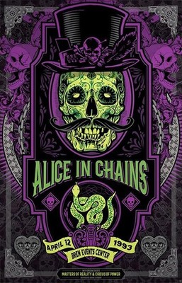Alice In Chains 1993 Concert Poster, Unframed Poster Wall Art