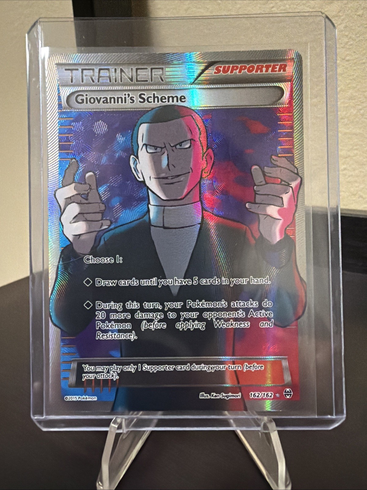 Pokémon TCG Giovanni's Scheme Full Art Ultra Rare Breakthrough 162/162