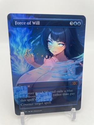 Waifu style Force of Will Foil Art Playtest MTG Instant For Commander EDH