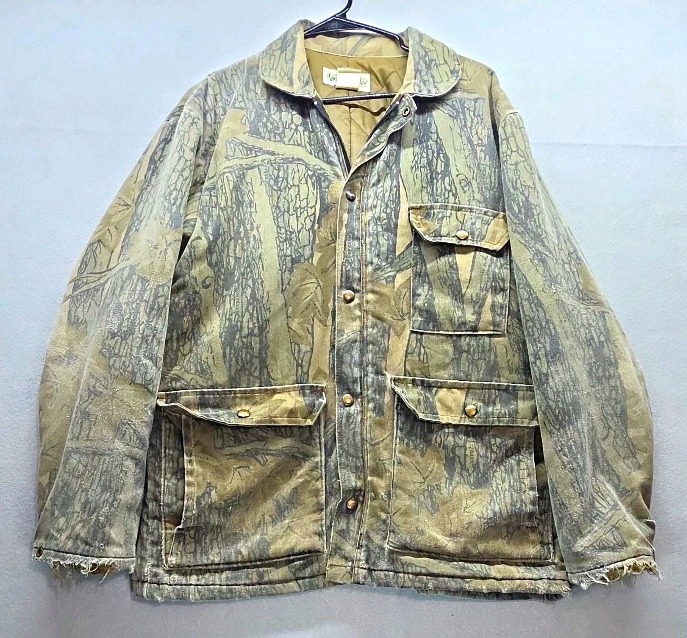 VTG 90s Mossy Oak Treestand Camo Jacket Mens Medium 3 Pocket Field Hunting Coat - product detail image 3