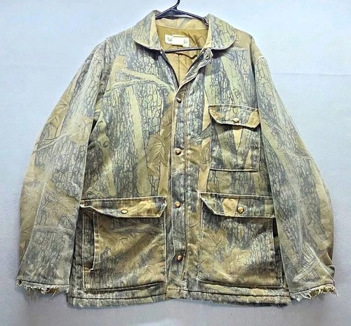 VTG 90s Mossy Oak Treestand Camo Jacket Mens Medium 3 Pocket Field Hunting Coat image 3