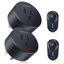 Remote Control Outlet, 15A/1500W Wireless Outlet Power Switch, 2 Pack, Black 