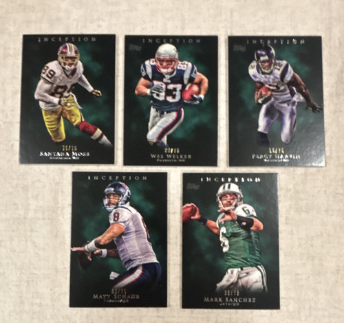 Nfl Inception 2011 Topps Inception NFL FB /75 5-Card Lot Moss, Welker, Harvin, Schaub ...