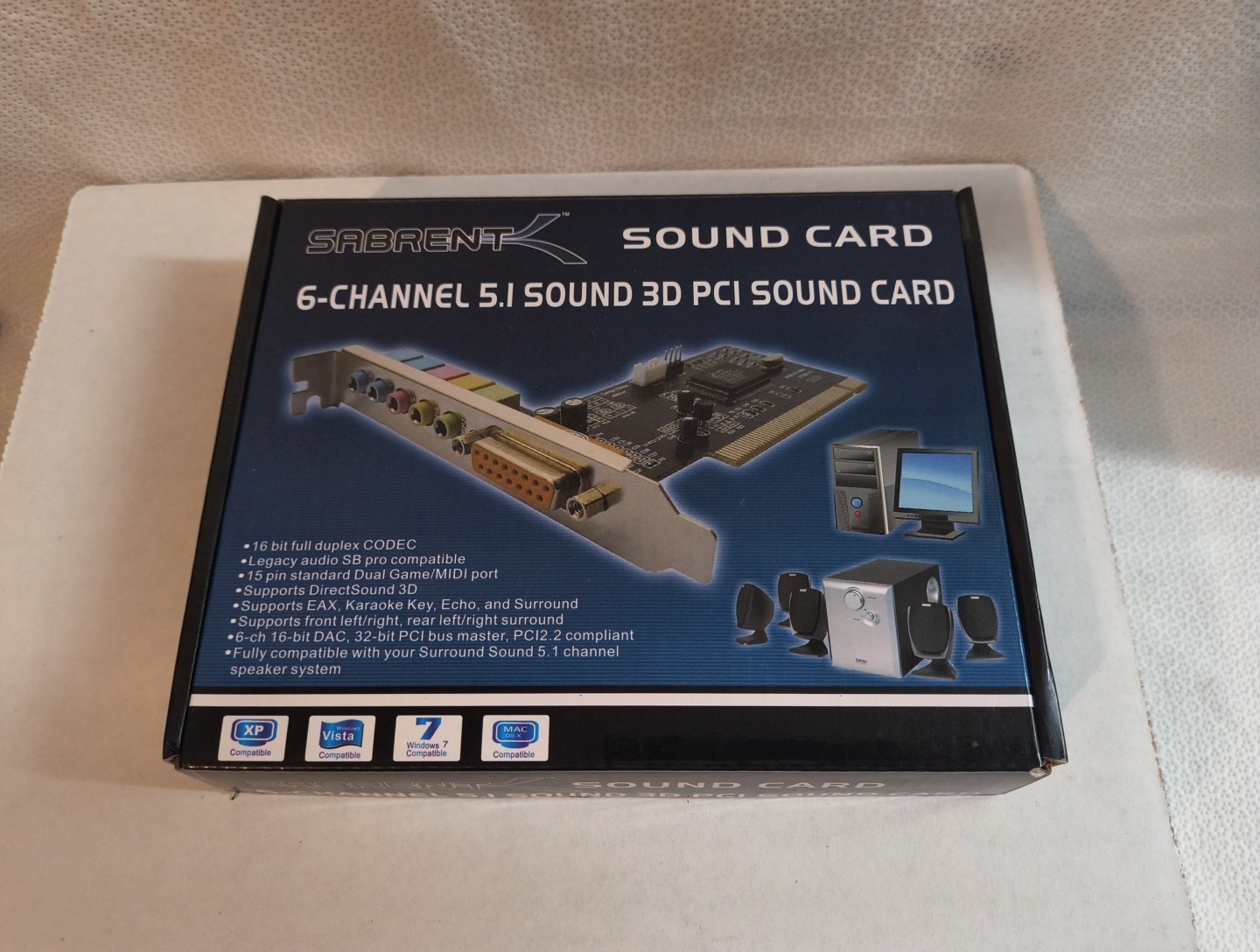 New Genuine Sabrent 6-Channel PCI Sound Card SBT-SP6C. Available Now for $34.95