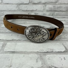 Nocona Western Boys Belt Youth Bull Rider Buckle Distressed Brown N4421844 SZ 28