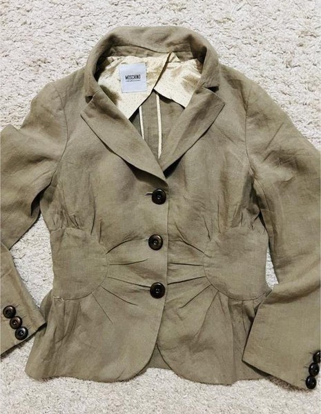 Women Moschino Cheap&Chic Blazer Khaki Linen 34