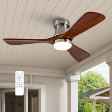 Modern 42-Inch Brushed Nickel Ceiling Fan with Lights and Remote Control