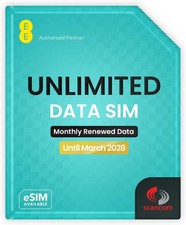 EE Unlimited Data SIM – Uncapped 5G Speeds – No Contract –loaded till 4/03/2028