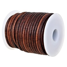 GENIQUE Real/Genuine Round Leather Cord for Jewelry Making, Leather String Co...
