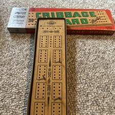 VTG NOS Milton Bradley Wooden Cribbage Game 4626A W/ Metal Pegs Original Box VG