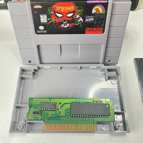 Spider-Man (Super Nintendo SNES) Complete W Poster - Tested - Authentic - Clean - Picture 10 of 12