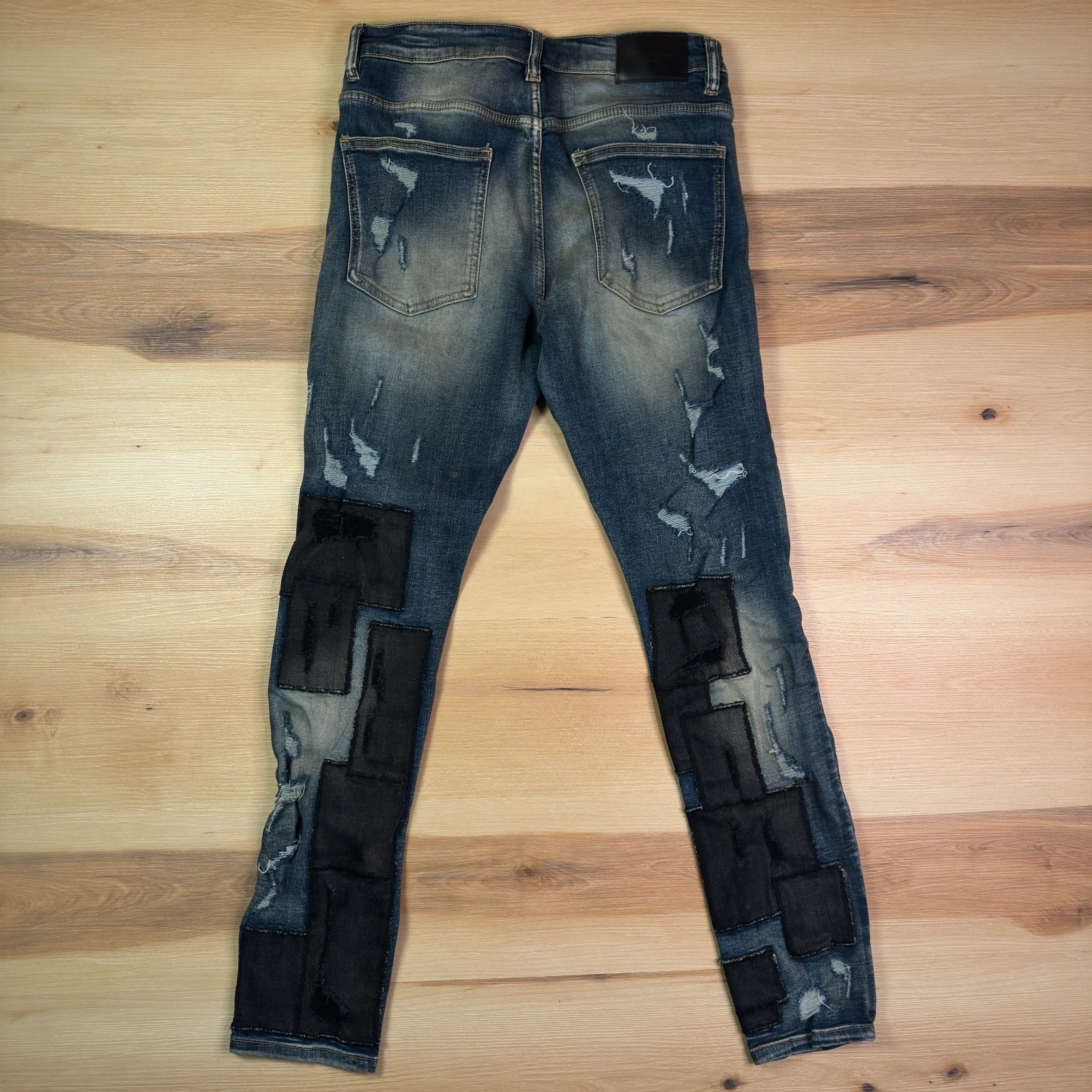 VALABASAS Panels Stacked Patchwork Denim Jeans Me… - image 5