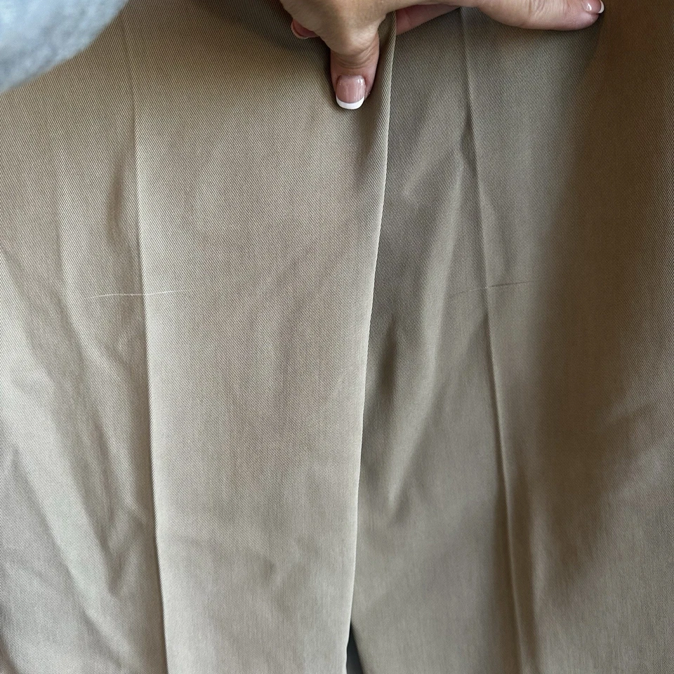 Pantalones plisados Tommy Bahama St Thomas caqui 100 % seda 36x32 nuevos con etiquetas Foto 4 de 4