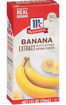 3x McCormick Banana Extract Made W/ Real Banana~Non-GMO 1 fl oz Each New Baking