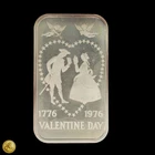 1976 Vintage Valentine Day 1oz .999 Fine Silver Art Bar by Madison Mint -E703