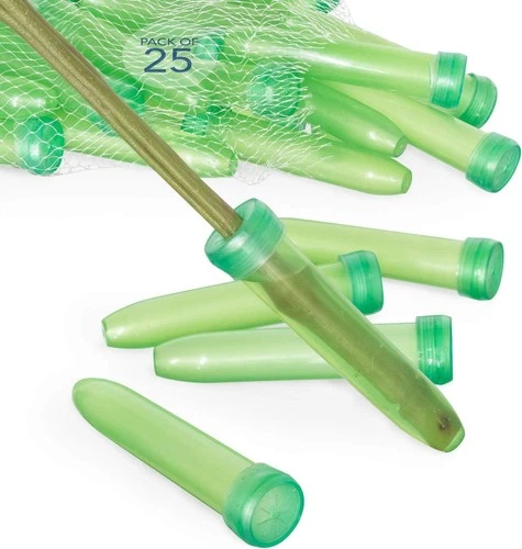 Floral Water Tubes with Caps – 3" Green Plastic Flower Vials for Single Stem Ros - Picture 1 of 7