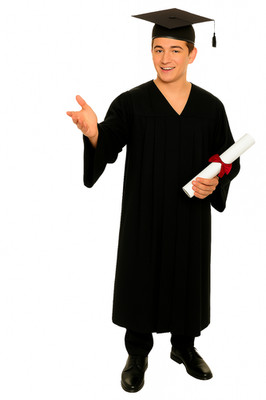 Erwachsene Abschlusskleid & Mörserbrett Hut Schulleiter Roben Kostüm