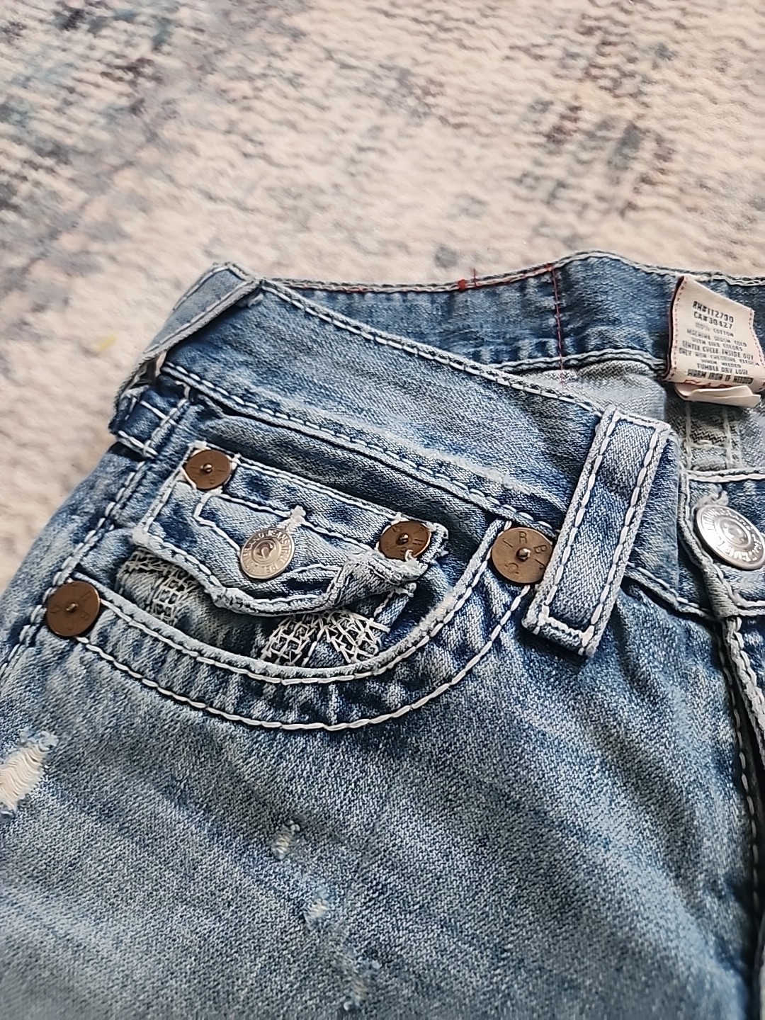 True Religion Billy Big T Bootcut Jeans Size 29×34 Light Wash Men's Pant thumbnail 8