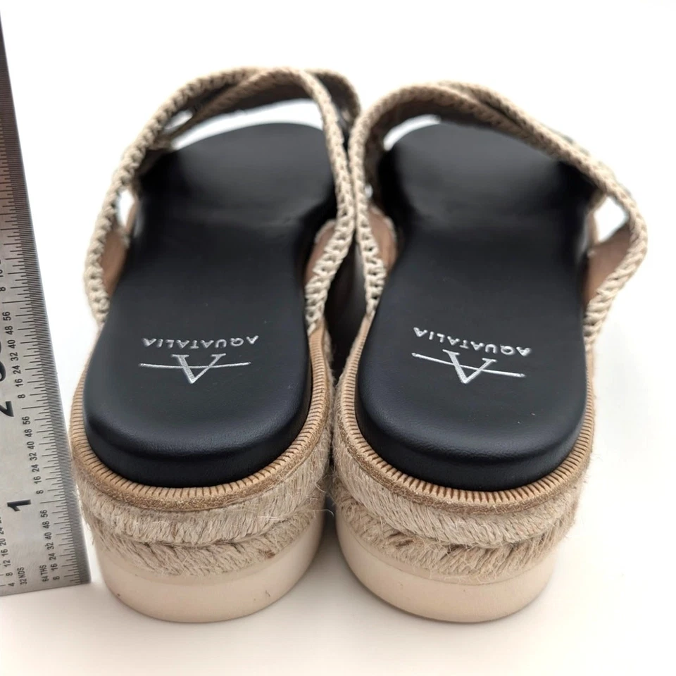 Sandalia Aquatalia Sylvie Plataforma Alpargata Deslizable Mujer Negra Talla US7 EU38 Foto 4 de 4