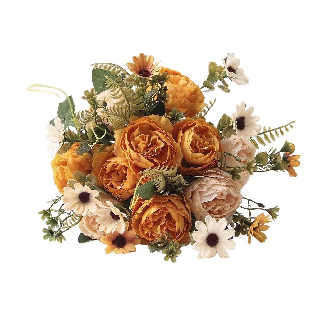 Elegant Faux Floral Bouquet Peony Rose Arrangement for Stylish Centerpieces