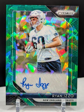 Ryan Izzo #/75 AUTO Green Ice 2018 Panini Prizm RA-RI New England Patriots RC