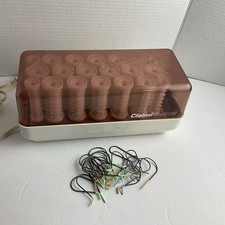Vintage Clairol Deluxe Hot Rollers Hair Curlers Clips Model C-40 -1 . READ