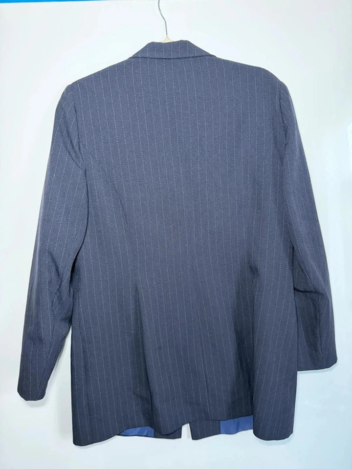 Dorothy Perkins Pinstripe Skirt Suit UK 16 Jacket 14 Skirt Navy Blue Corporate - Image 4 of 4