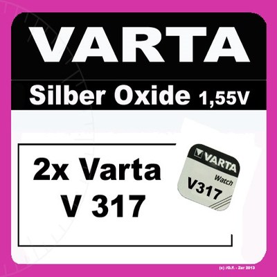 2x V317 Uhren-Batterie Knopfzelle SR62 SR516 VARTA Neu