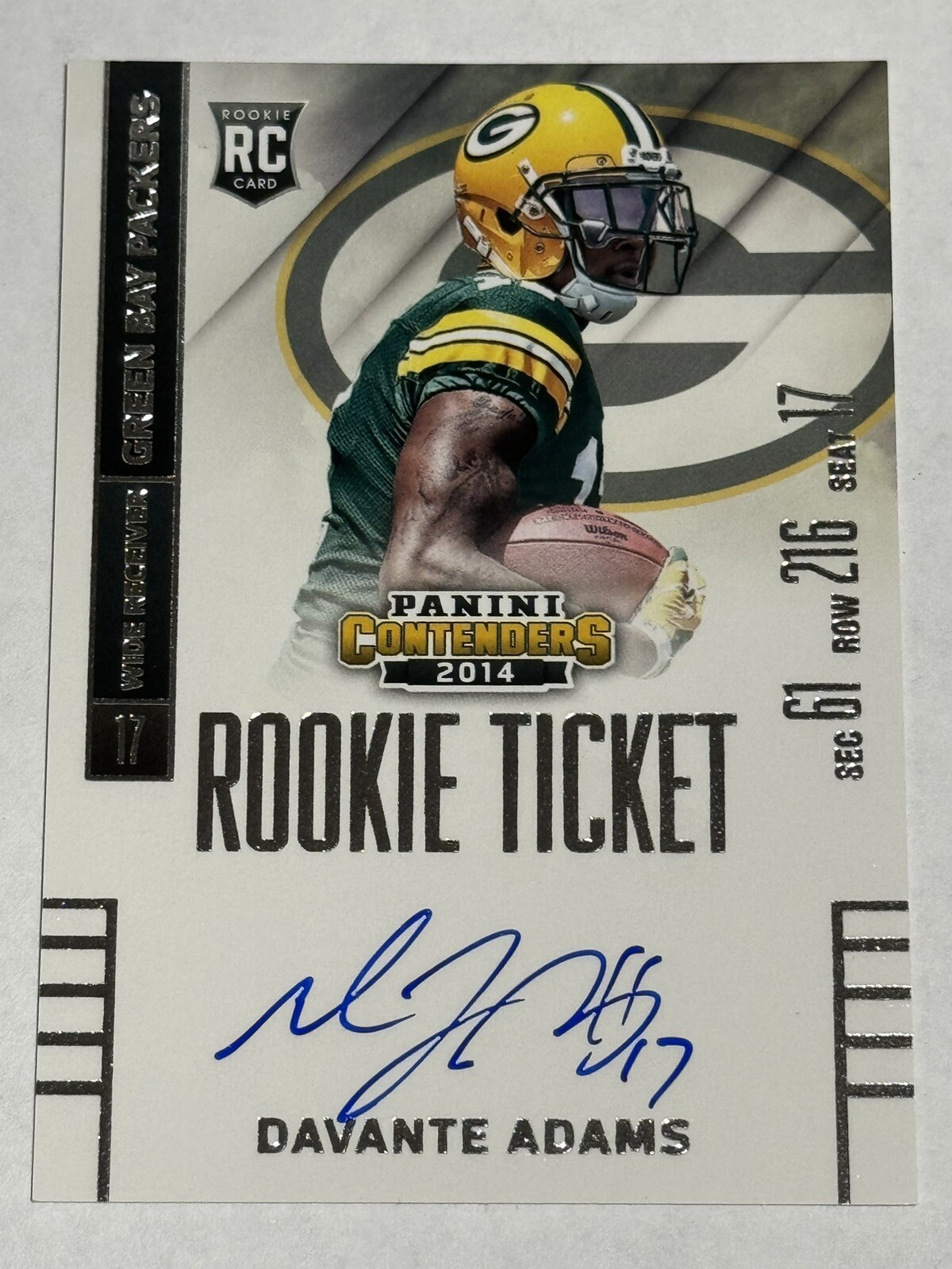 Davante Adams Panini Contenders #212 Autograph